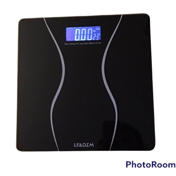 Black Digital Body Weight Bathroom Scale Glass LCD - Picture 1 of 10